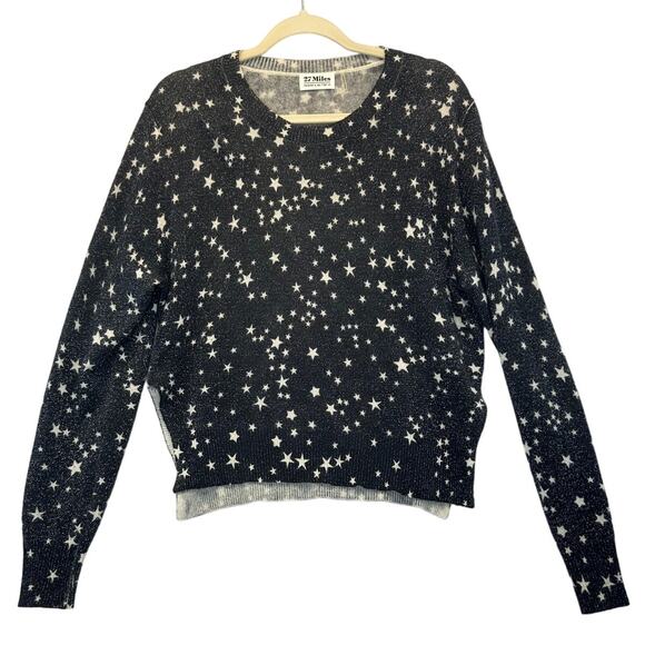 27 Miles Malibu Cashmere Black Metallic “Star Dipper” Sweater – Size Small - Picture 2 of 8